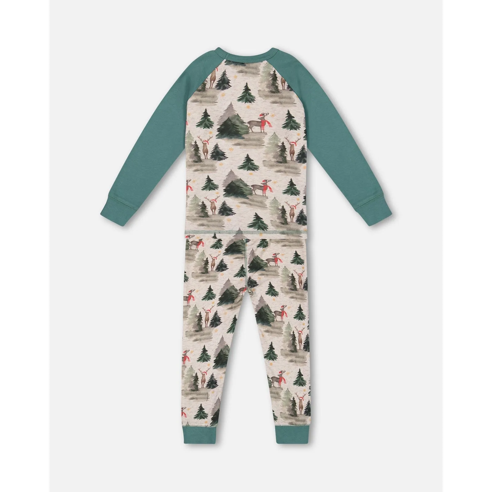Deux Par Deux Organic Pajama Set - Christmas Deer