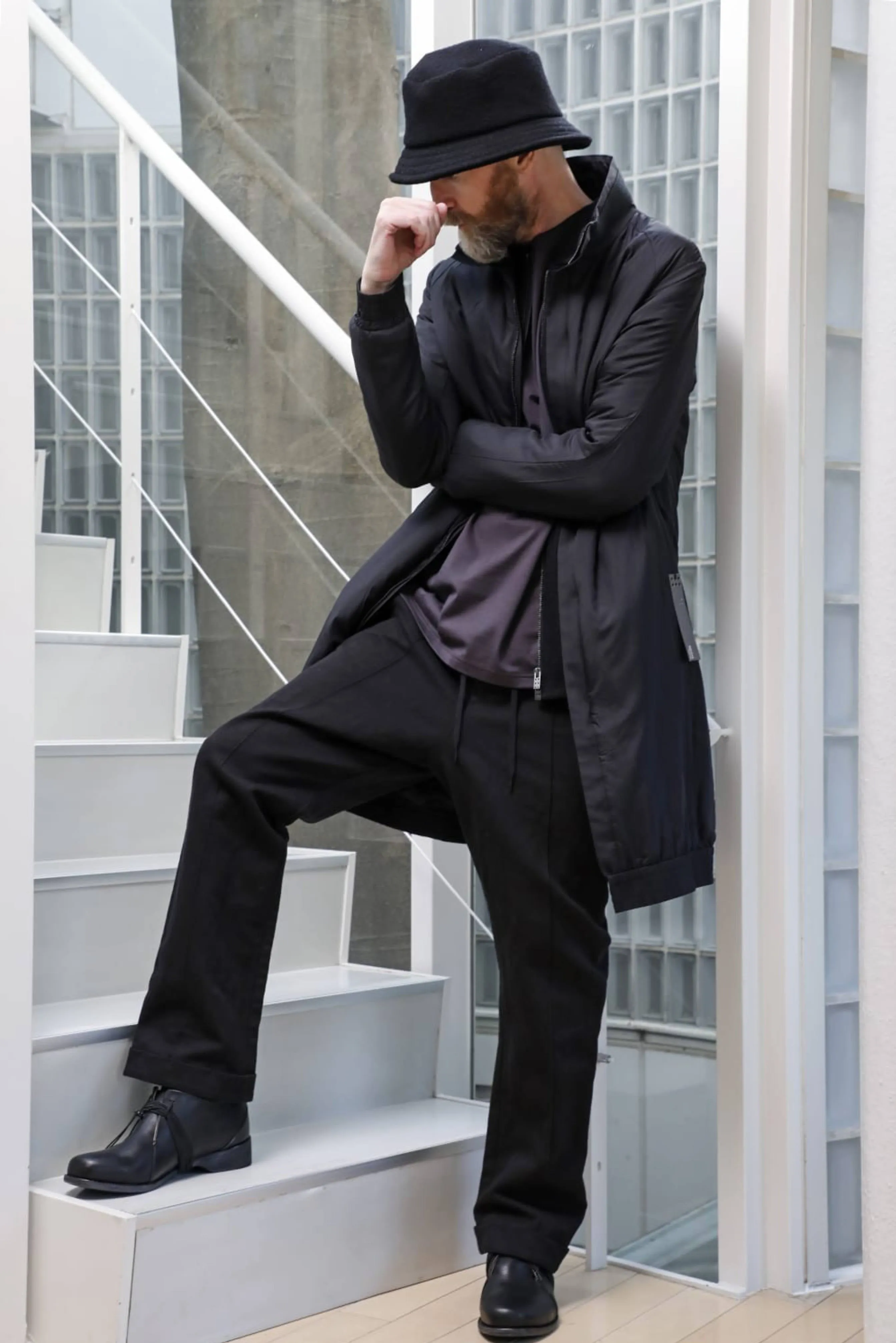 Devoa Long Nylon Coat