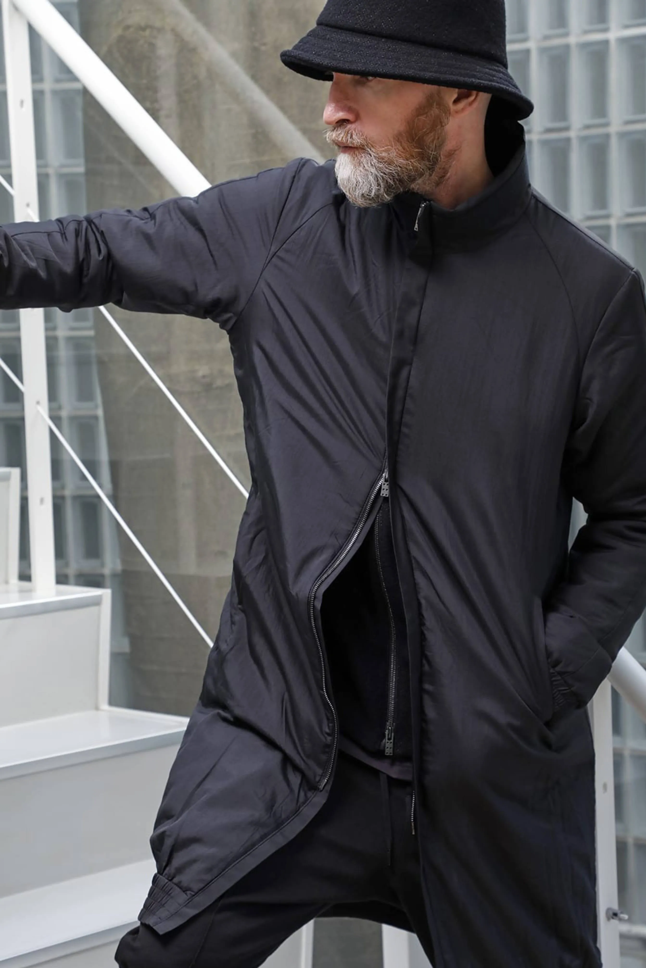 Devoa Long Nylon Coat