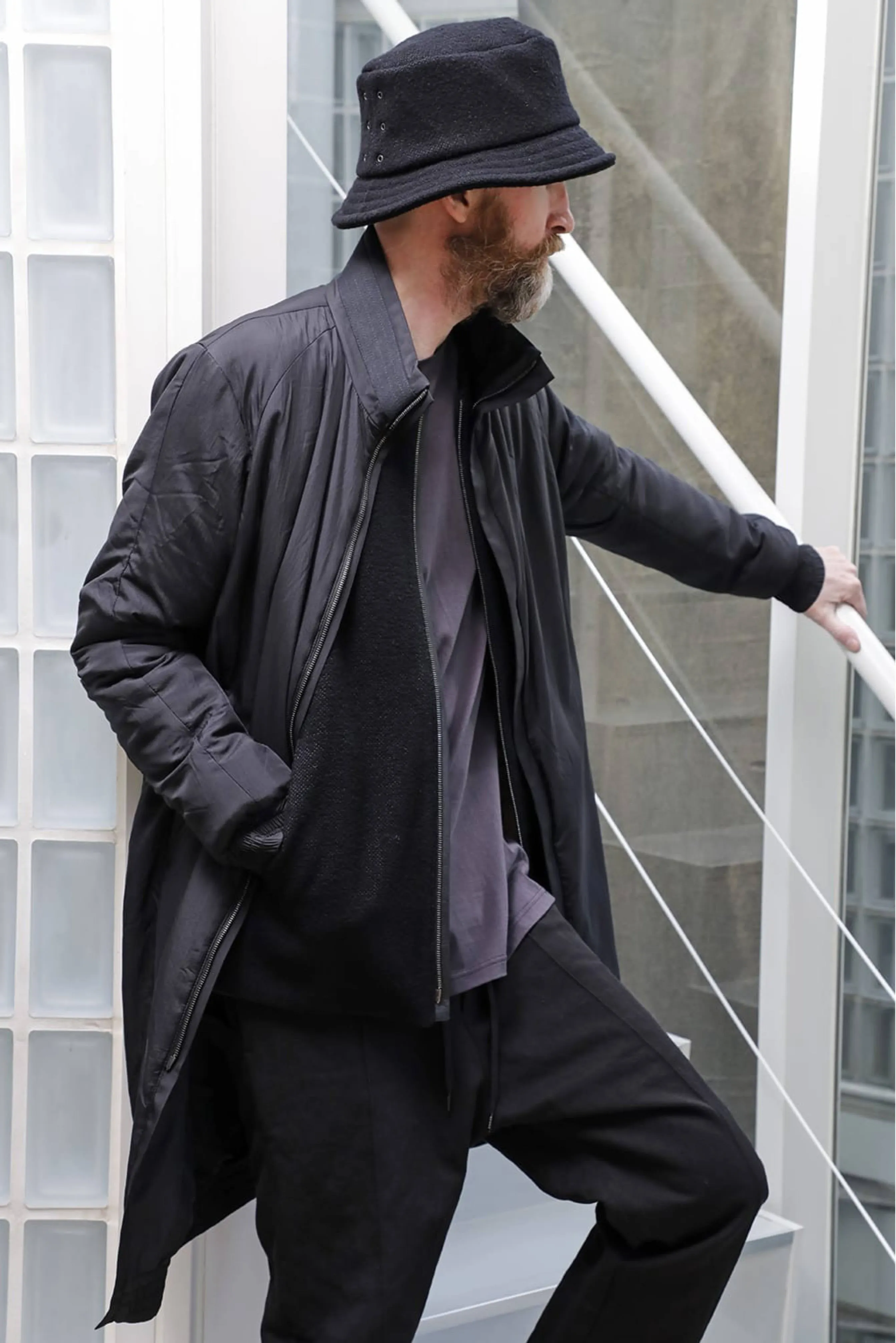 Devoa Long Nylon Coat