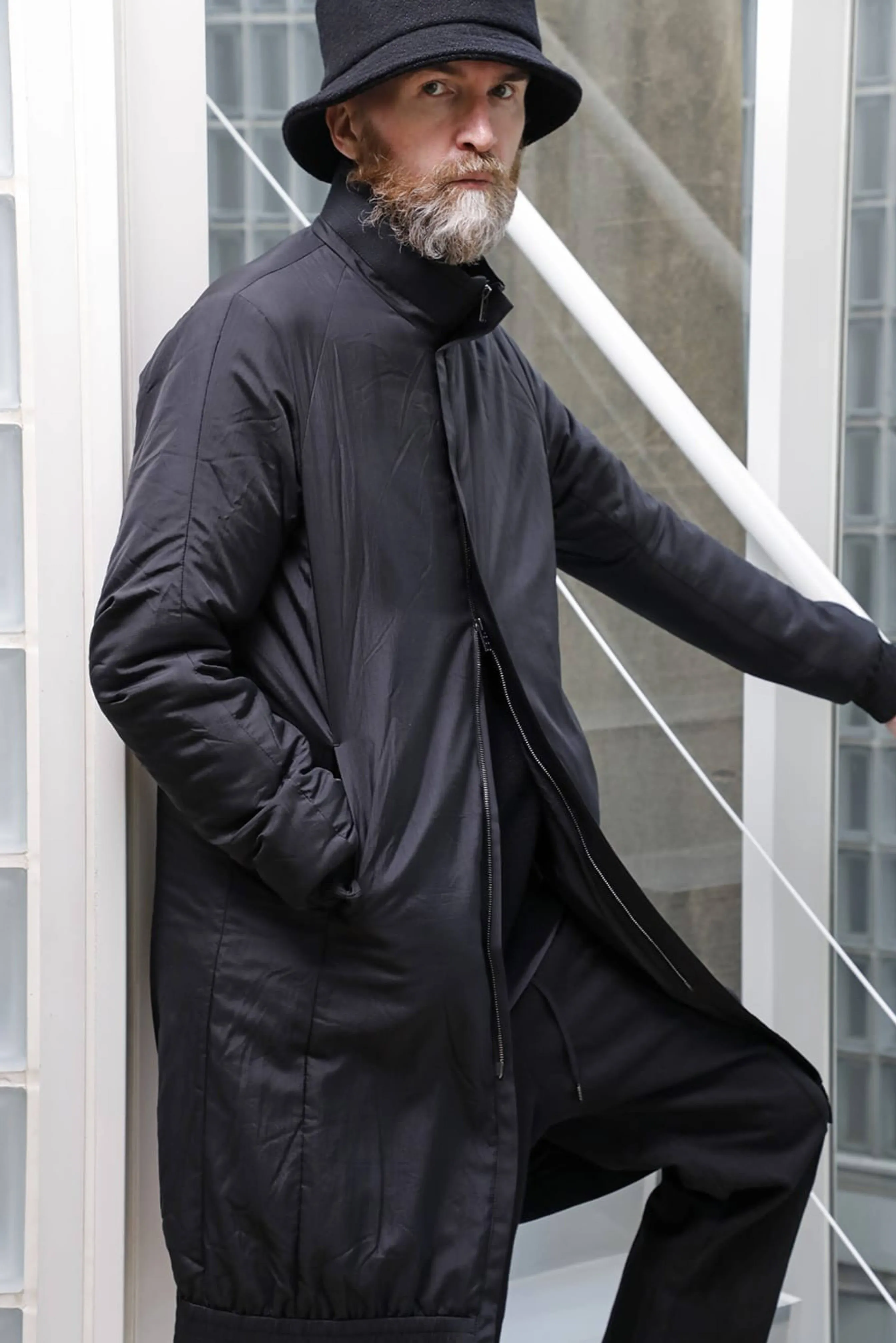 Devoa Long Nylon Coat