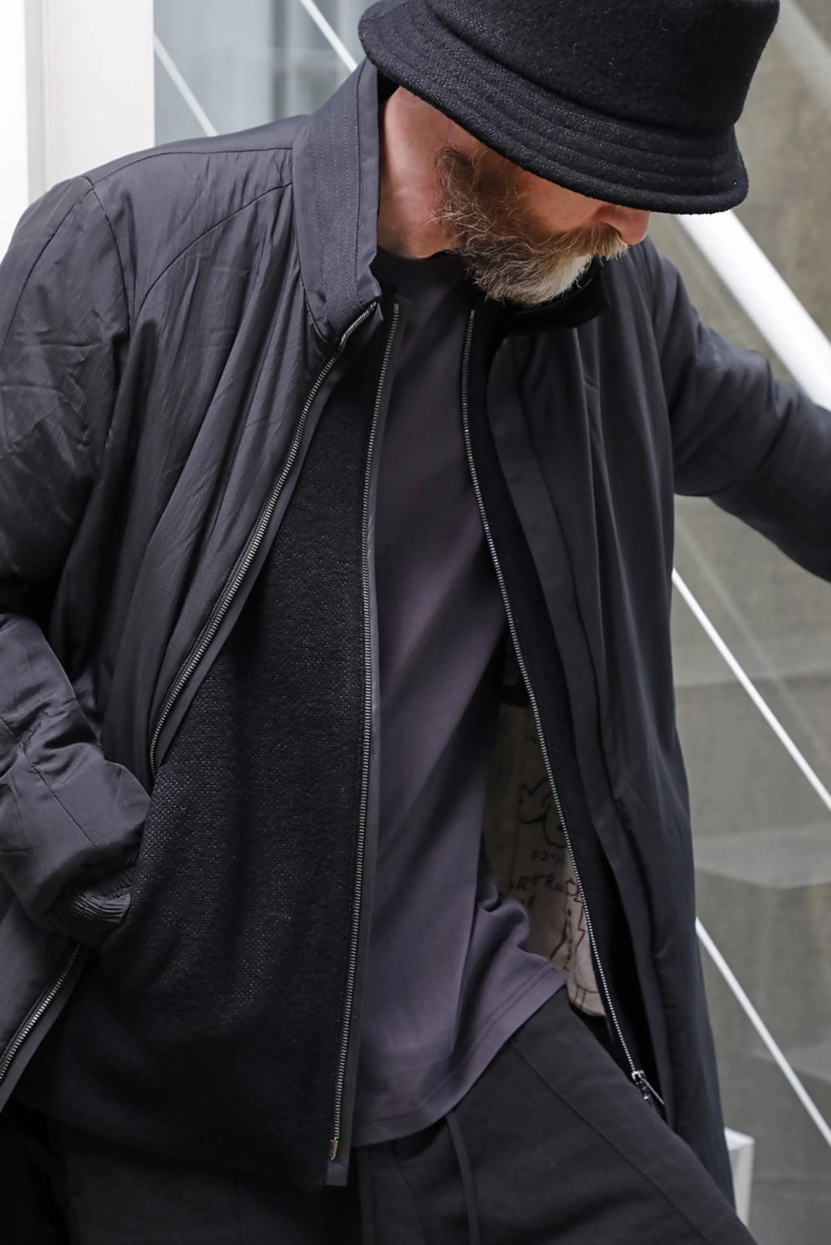 Devoa Long Nylon Coat