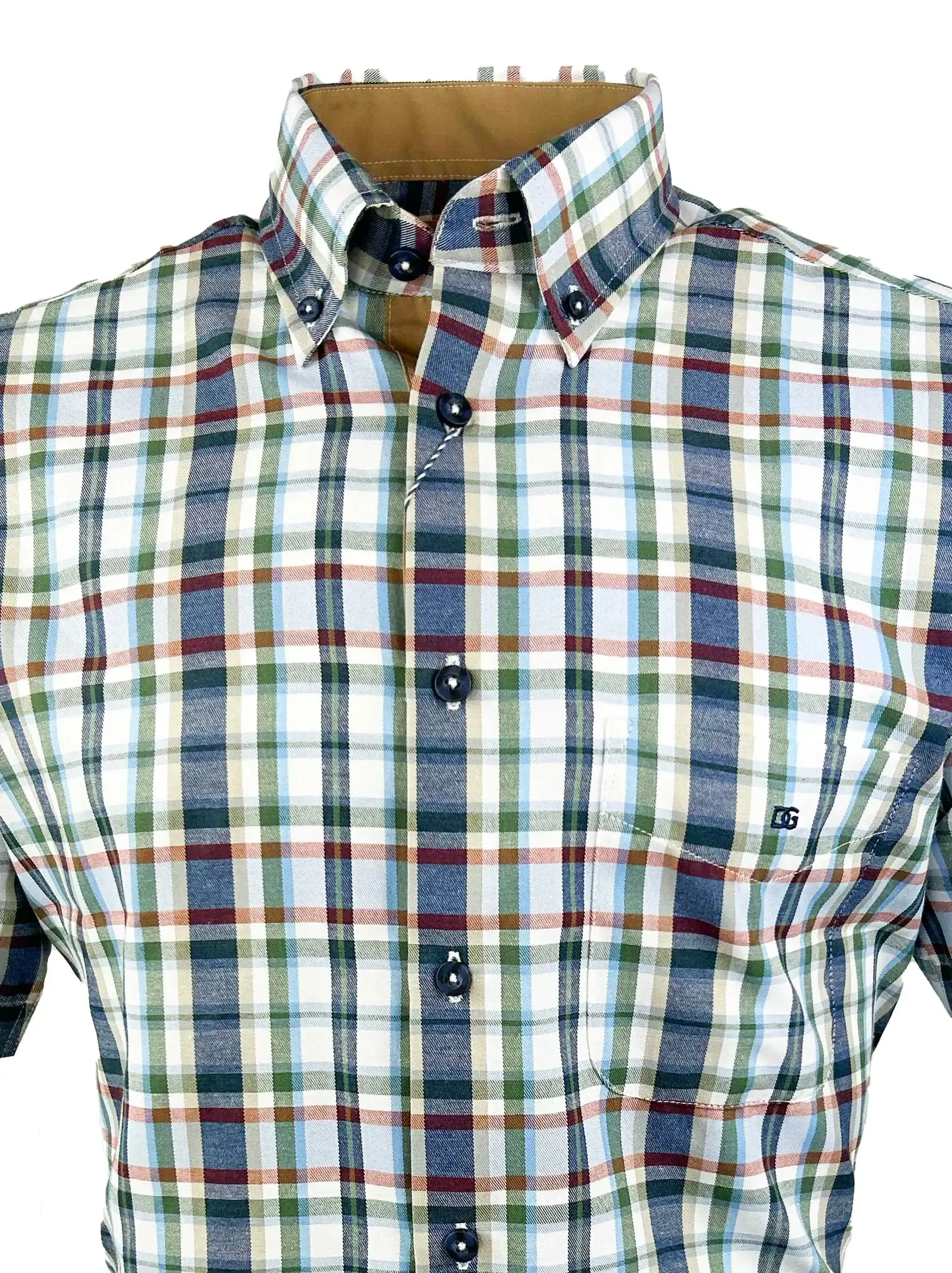 DG's Drifter Mens Short Sleeve Check Shirt 14612SS-28 Navy