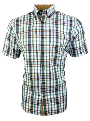 DG's Drifter Mens Short Sleeve Check Shirt 14612SS-28 Navy