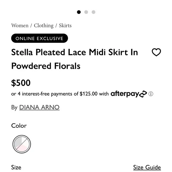 Diana Arno Limited Edition Stella Soft Pleat Lace Floral Midi Skirt EUC Size 6