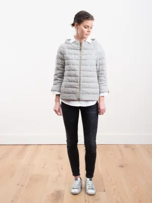 down linen jacket - light grey