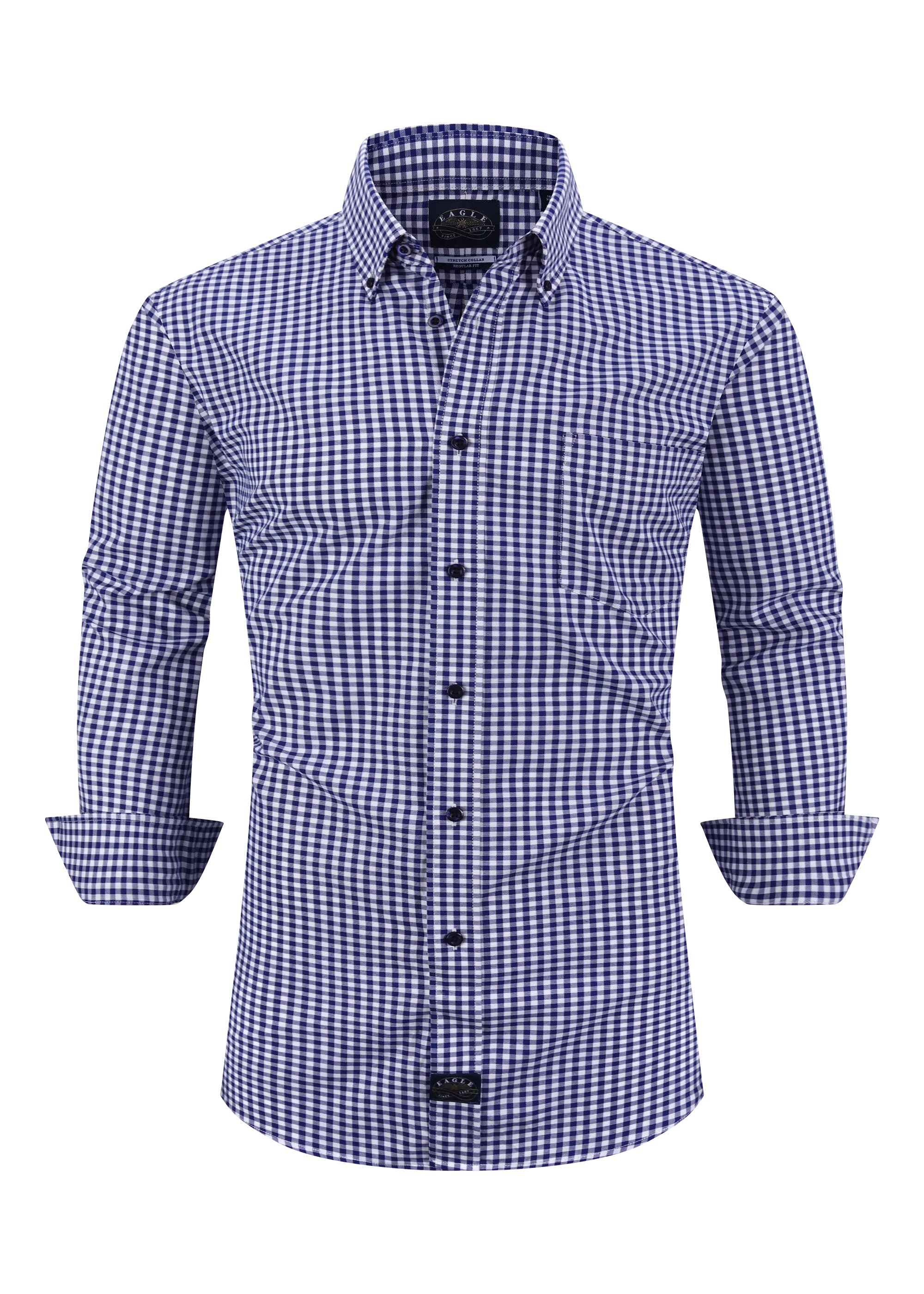 Eagle Stretch Neck Gingham Poplin Shirt