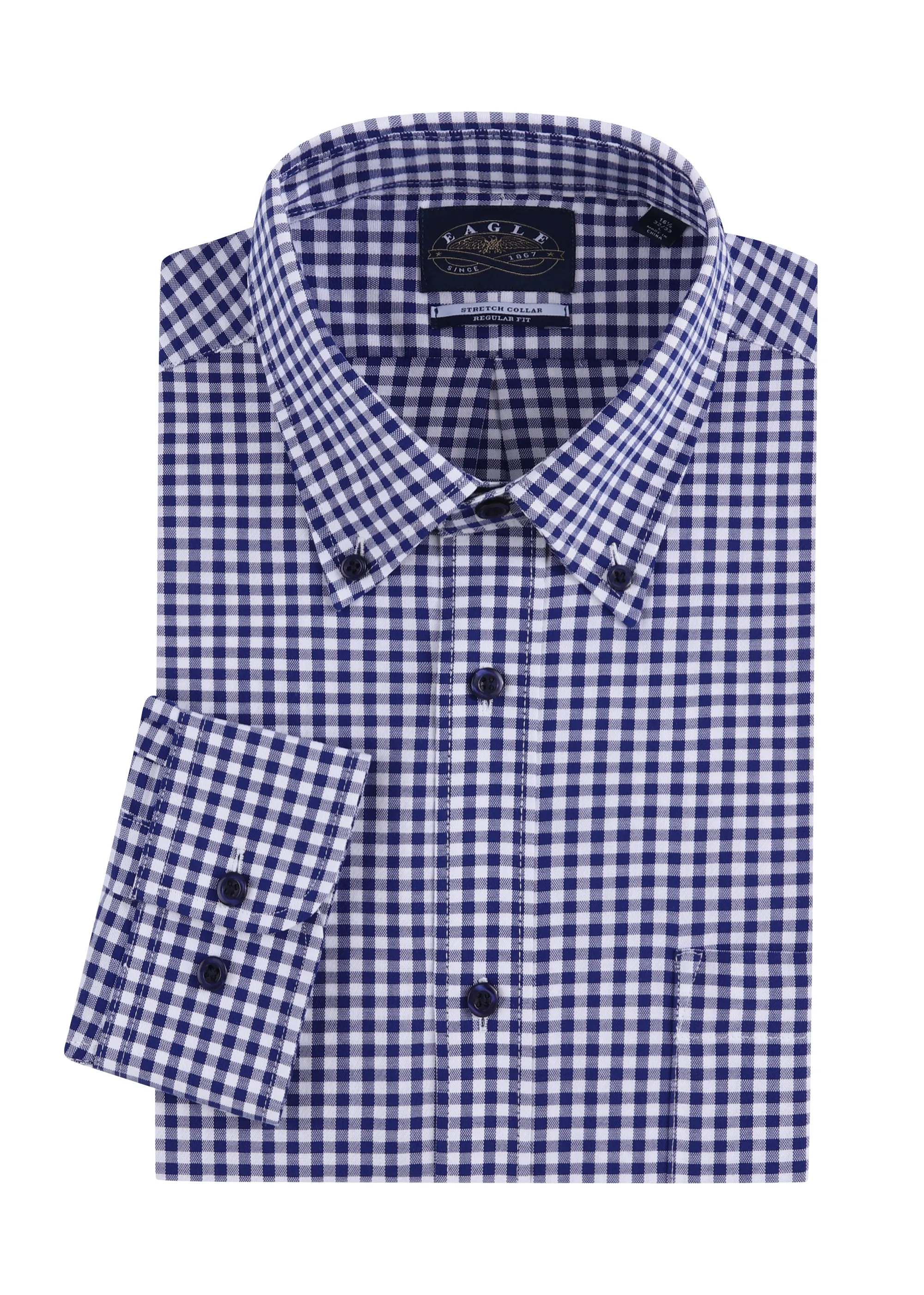 Eagle Stretch Neck Gingham Poplin Shirt
