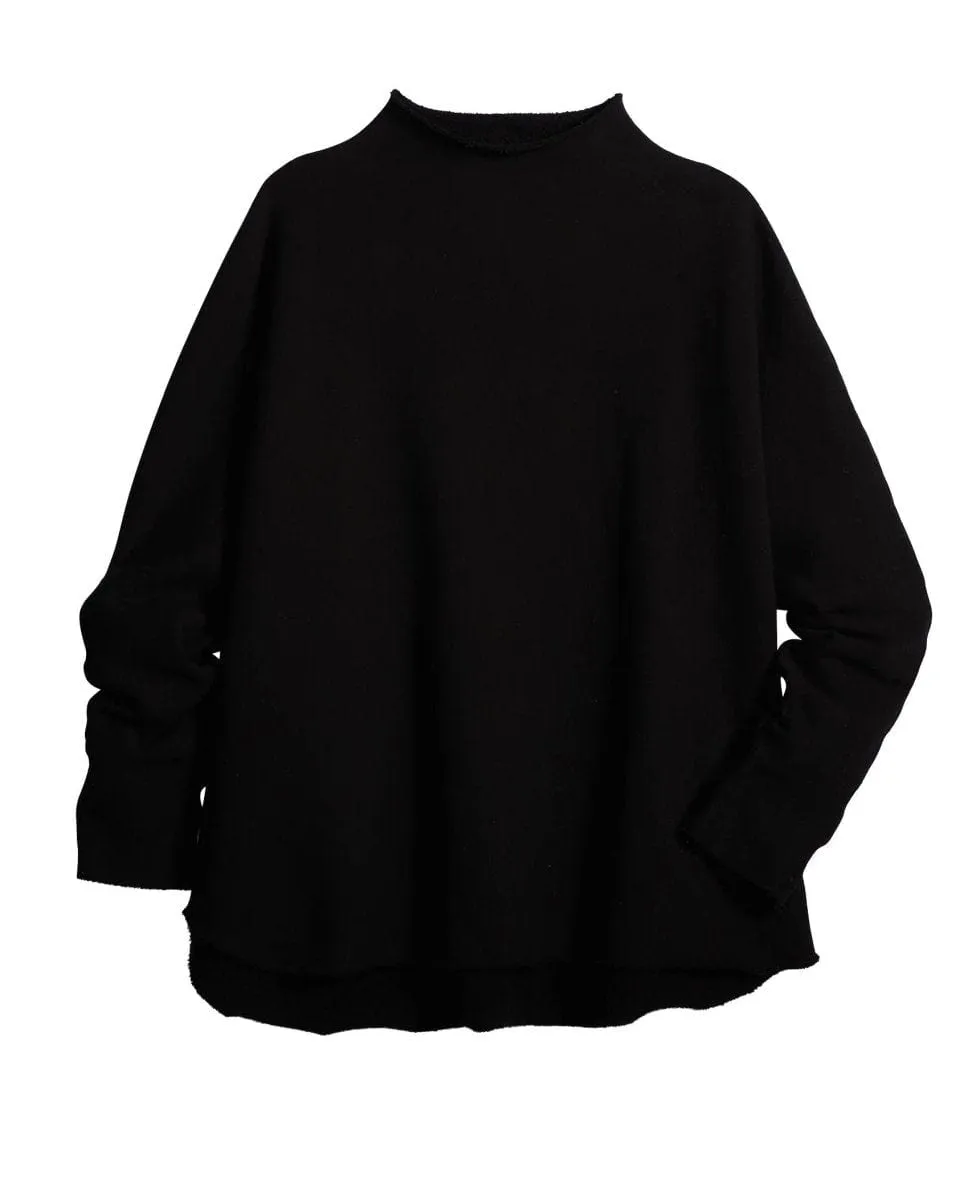 Effie Funnel Black Fleece Capelet