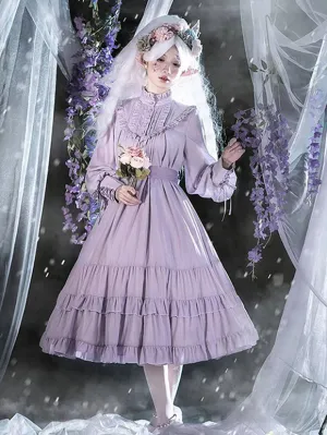 Elegant Classic Lolita Dress Ruffles Lace Up Purple Sweet Lolita Dress