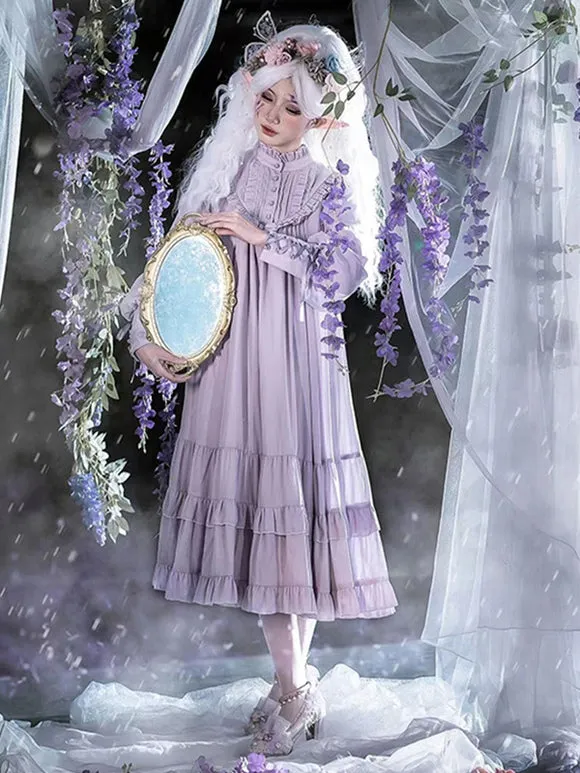 Elegant Classic Lolita Dress Ruffles Lace Up Purple Sweet Lolita Dress