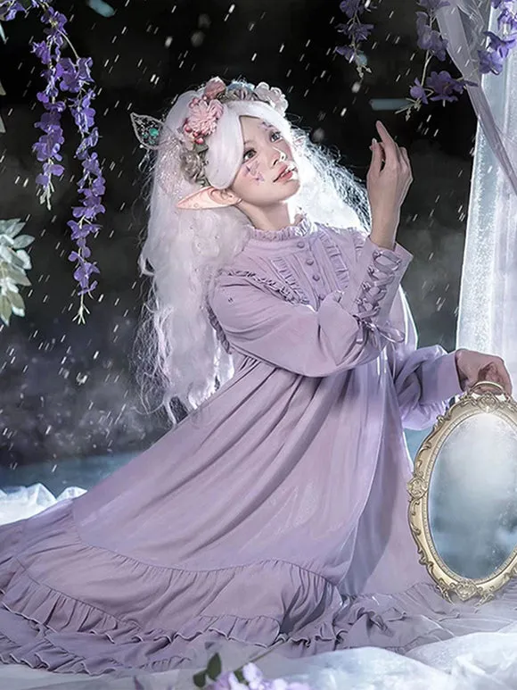 Elegant Classic Lolita Dress Ruffles Lace Up Purple Sweet Lolita Dress