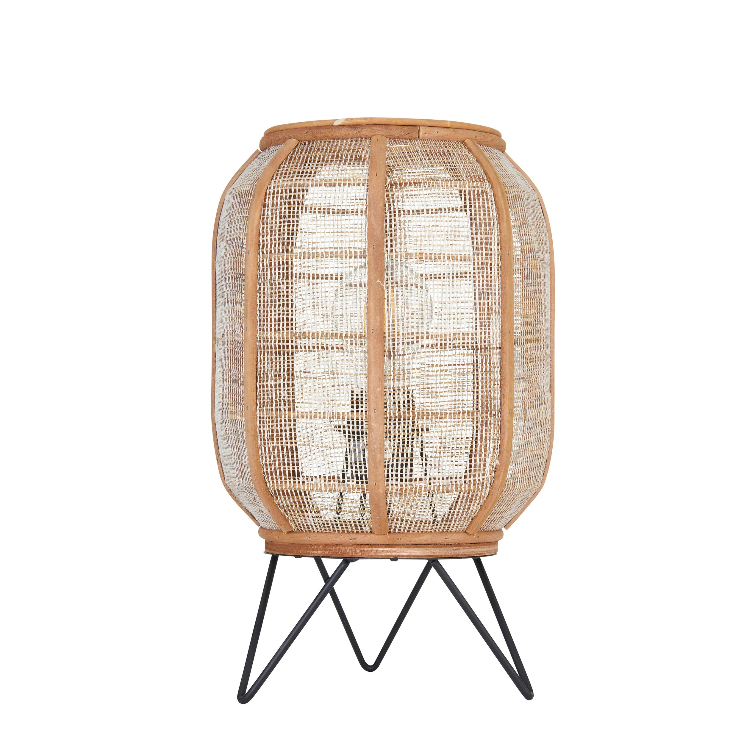 Endon 101686 Zaire 1lt Table Natural linen, natural bamboo & matt black 10W LED E27 (Required)