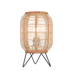 Endon 101686 Zaire 1lt Table Natural linen, natural bamboo & matt black 10W LED E27 (Required)