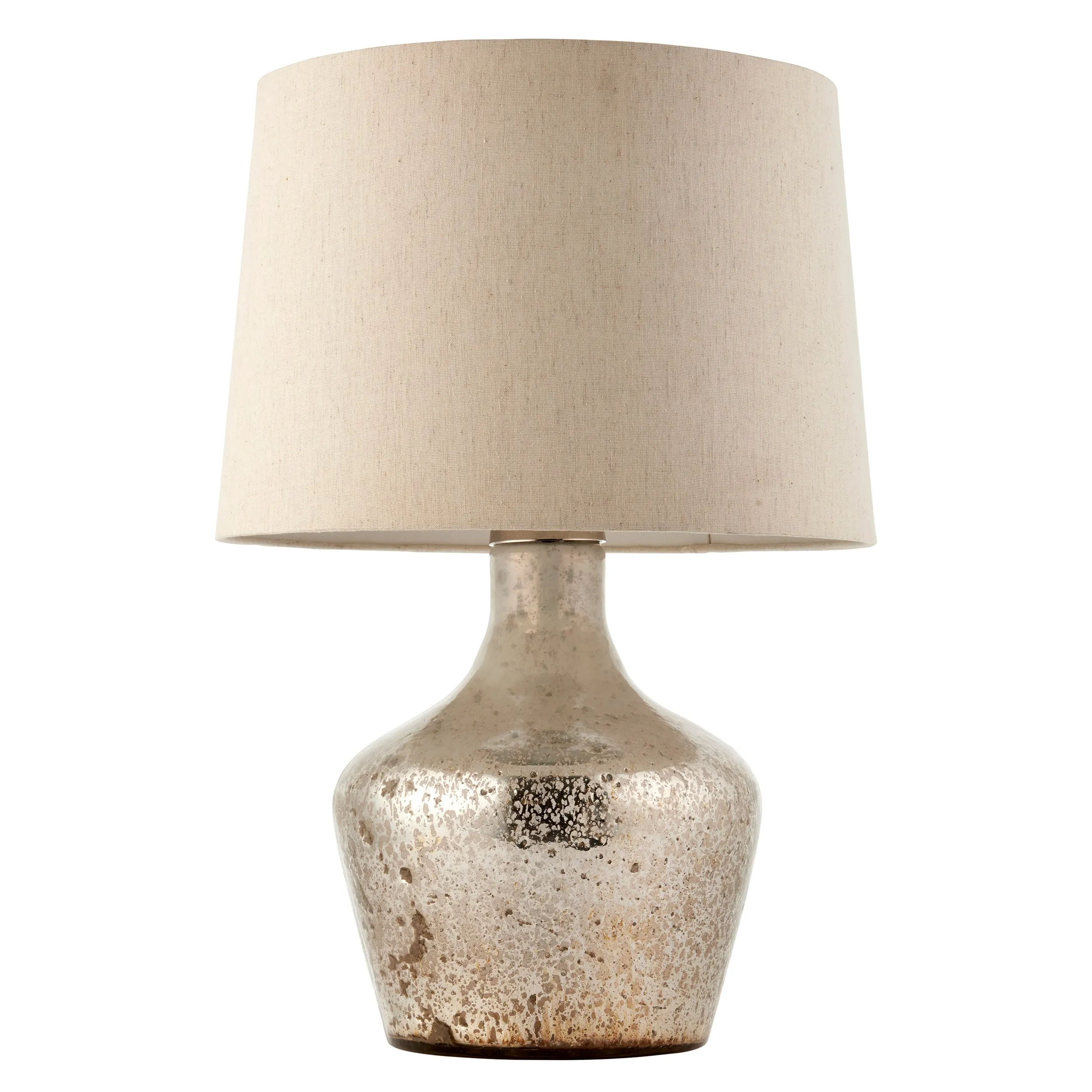Endon 90589 Meteora 1lt Table Pearl ombre foil & vintage white linen 40W E27 GLS (Required)
