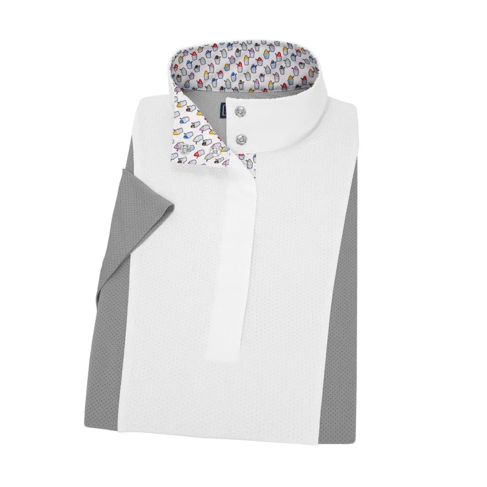 Essex Classics Ladies Luna Hunter Performance Snow Cone Gray Short Sleeve Show Shirt