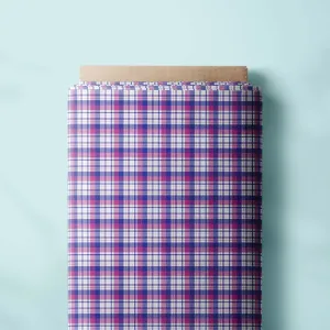 Fabric - Plaid Blue Fuchsia