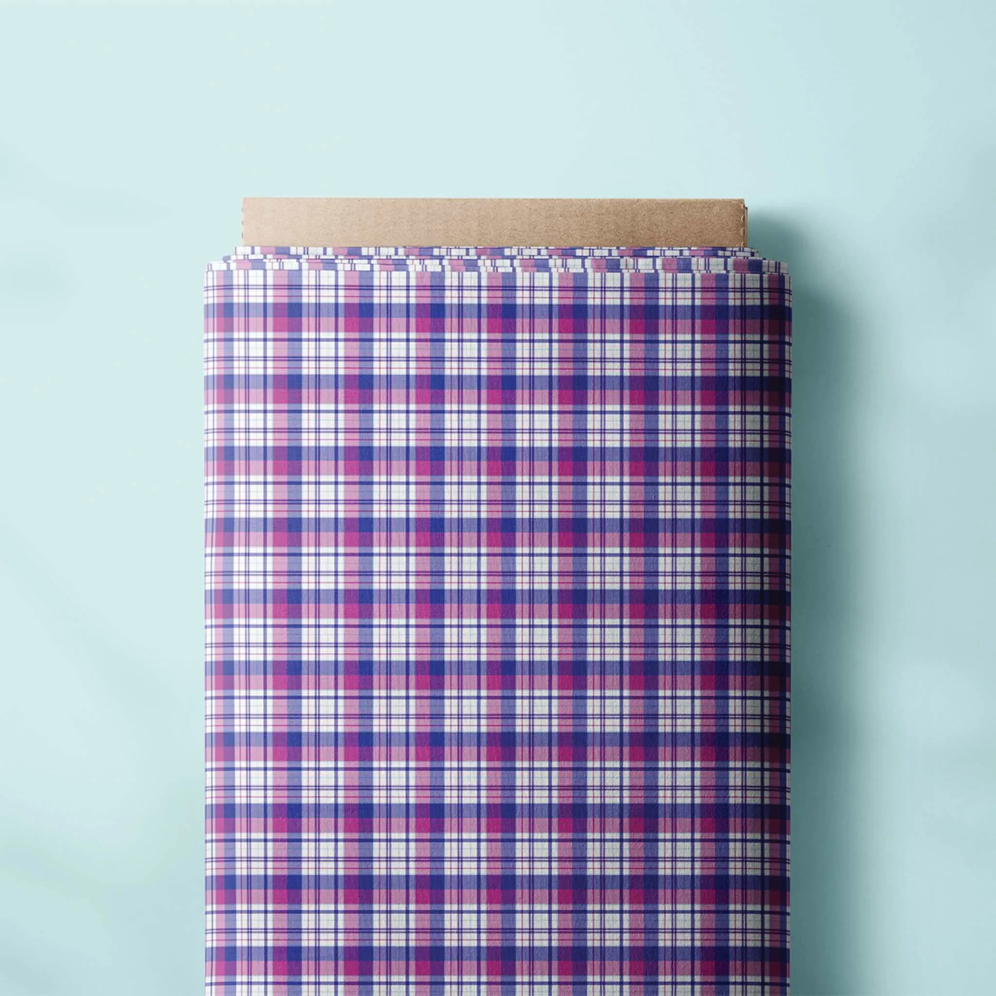 Fabric - Plaid Blue Fuchsia