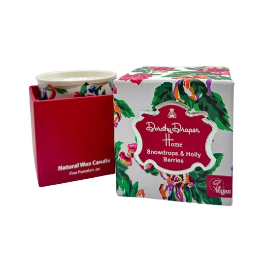 Fazenda Lily Porcelain Candle - Snowdrops & Holly Berries