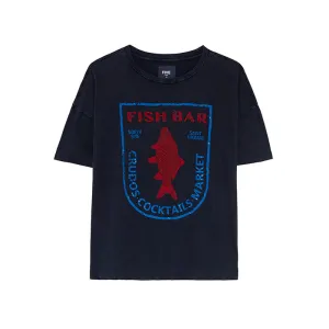 FIVE Tee Shirt in Red/Navy