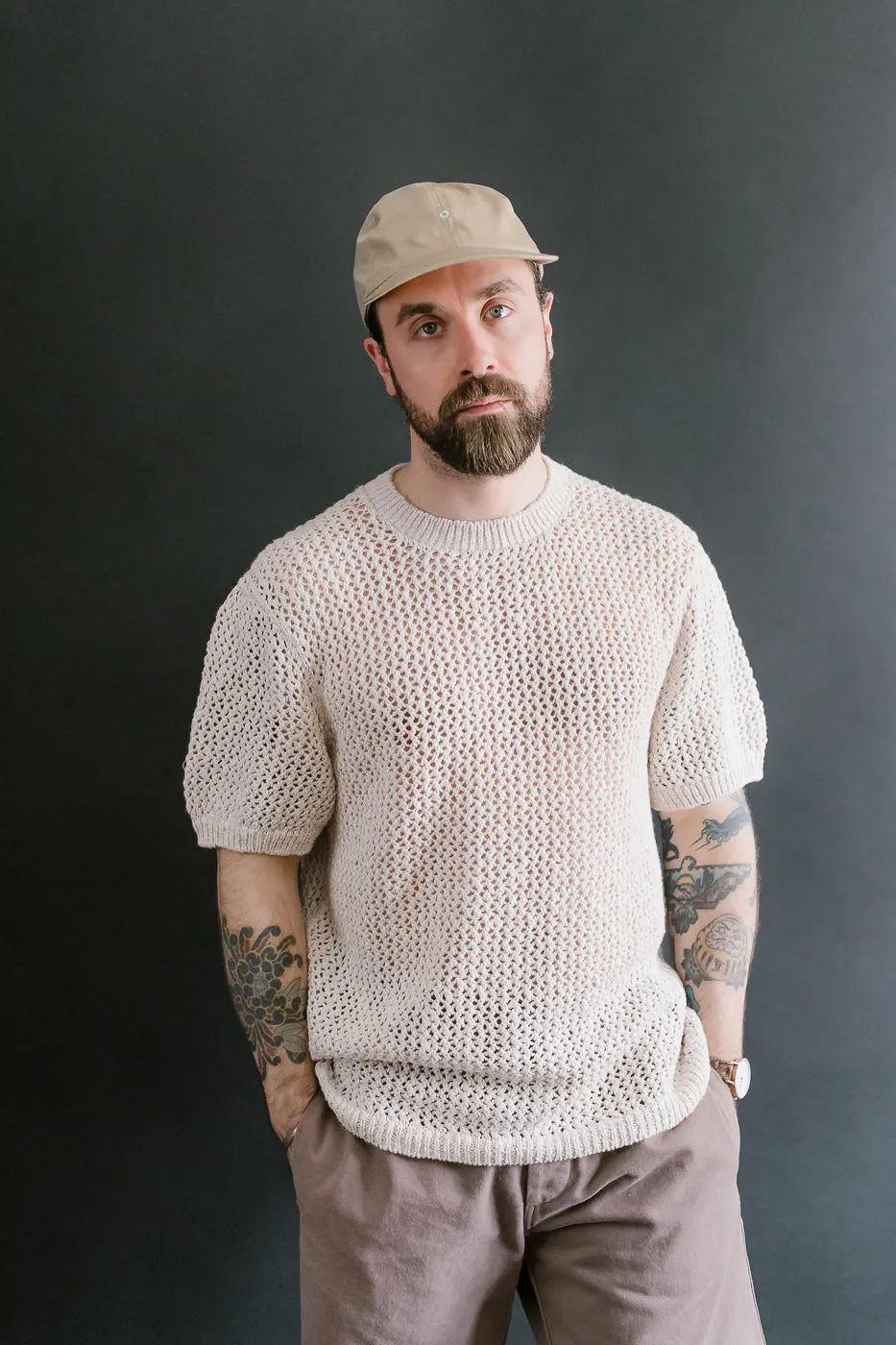 Flamme Knit T-Shirt - Ecru