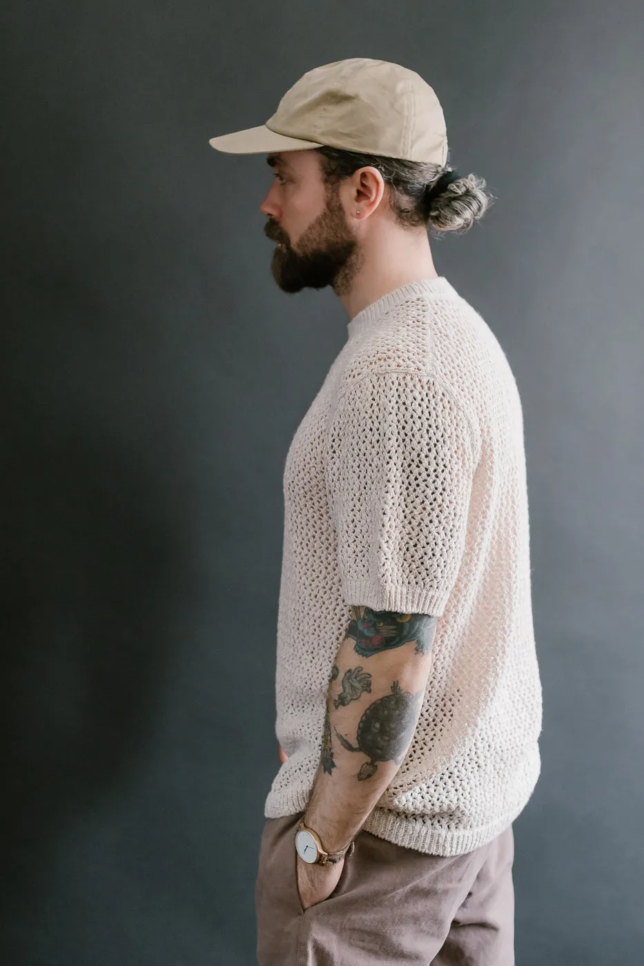 Flamme Knit T-Shirt - Ecru