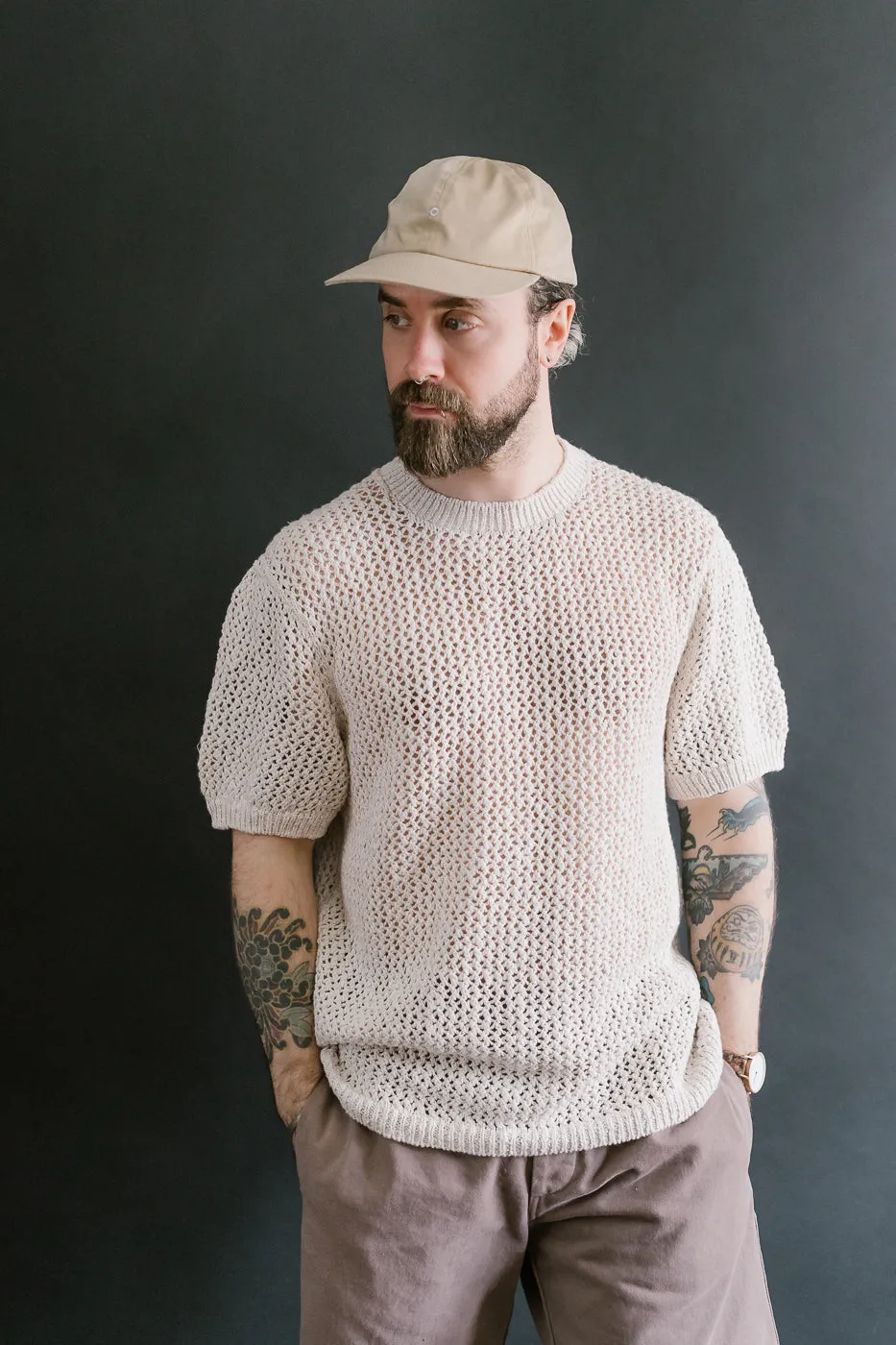 Flamme Knit T-Shirt - Ecru