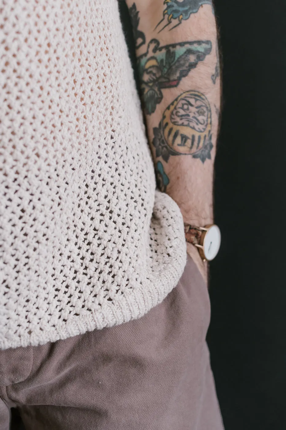 Flamme Knit T-Shirt - Ecru