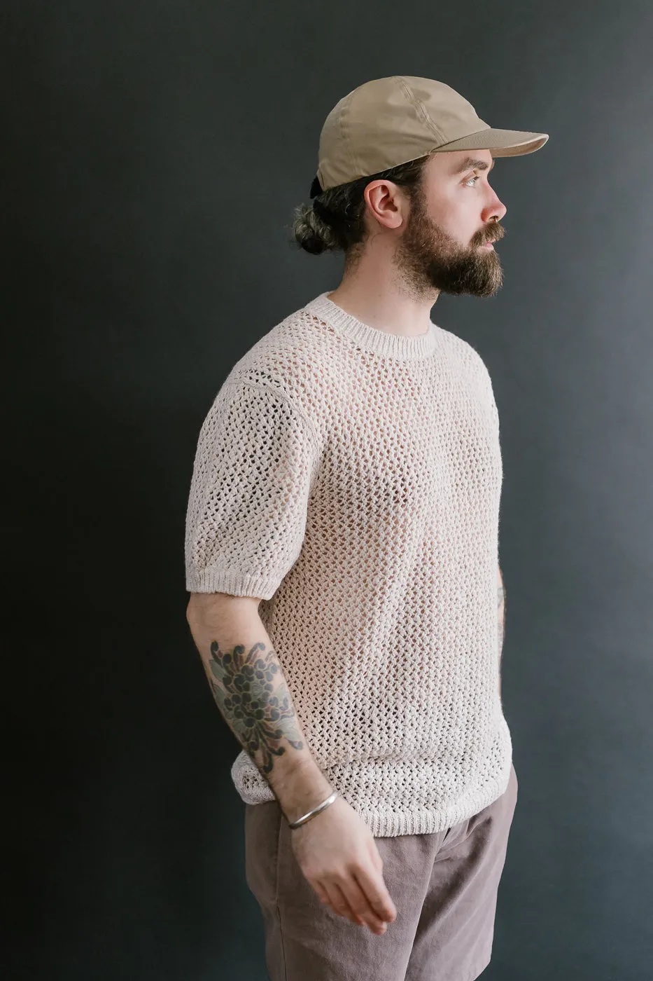 Flamme Knit T-Shirt - Ecru