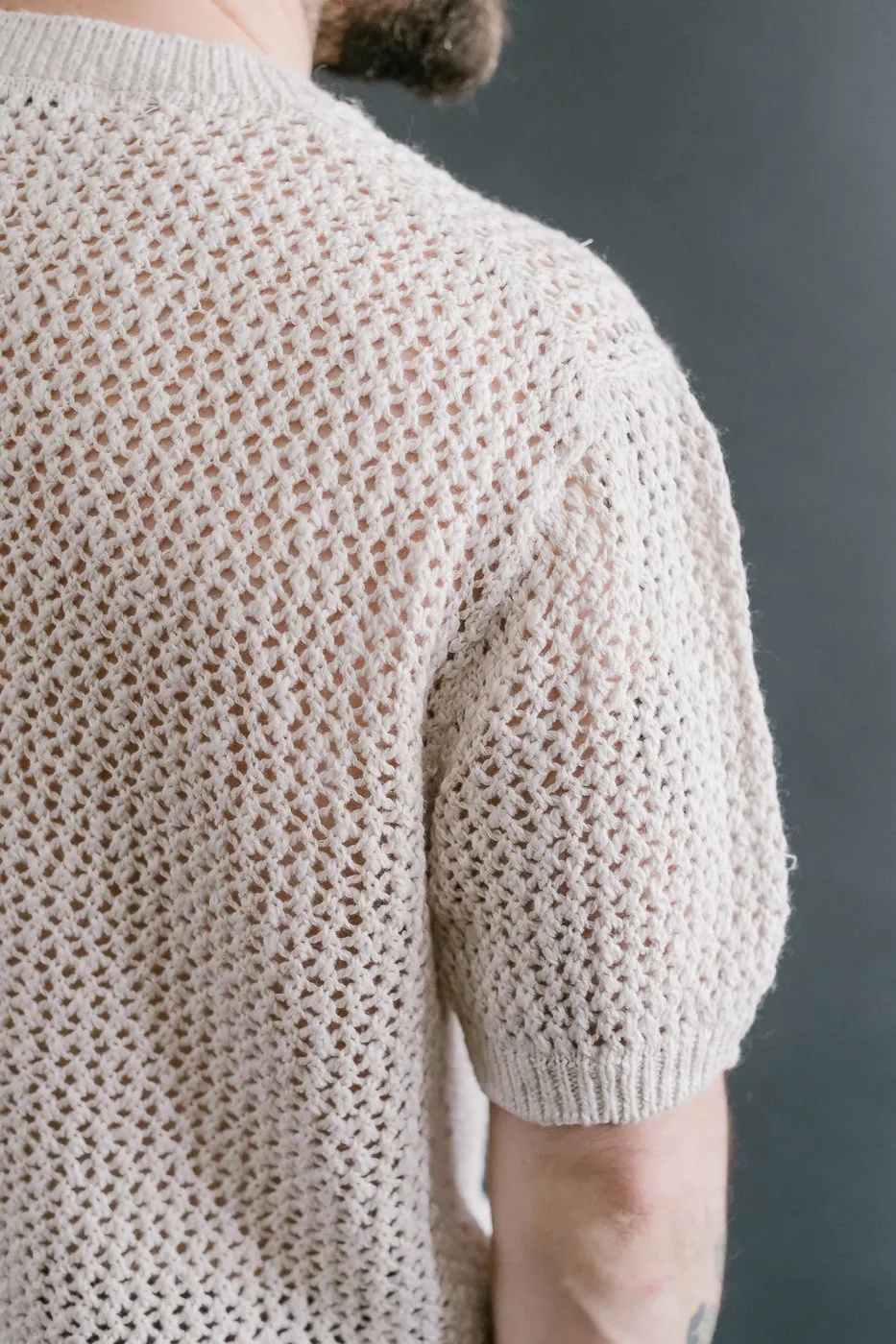 Flamme Knit T-Shirt - Ecru