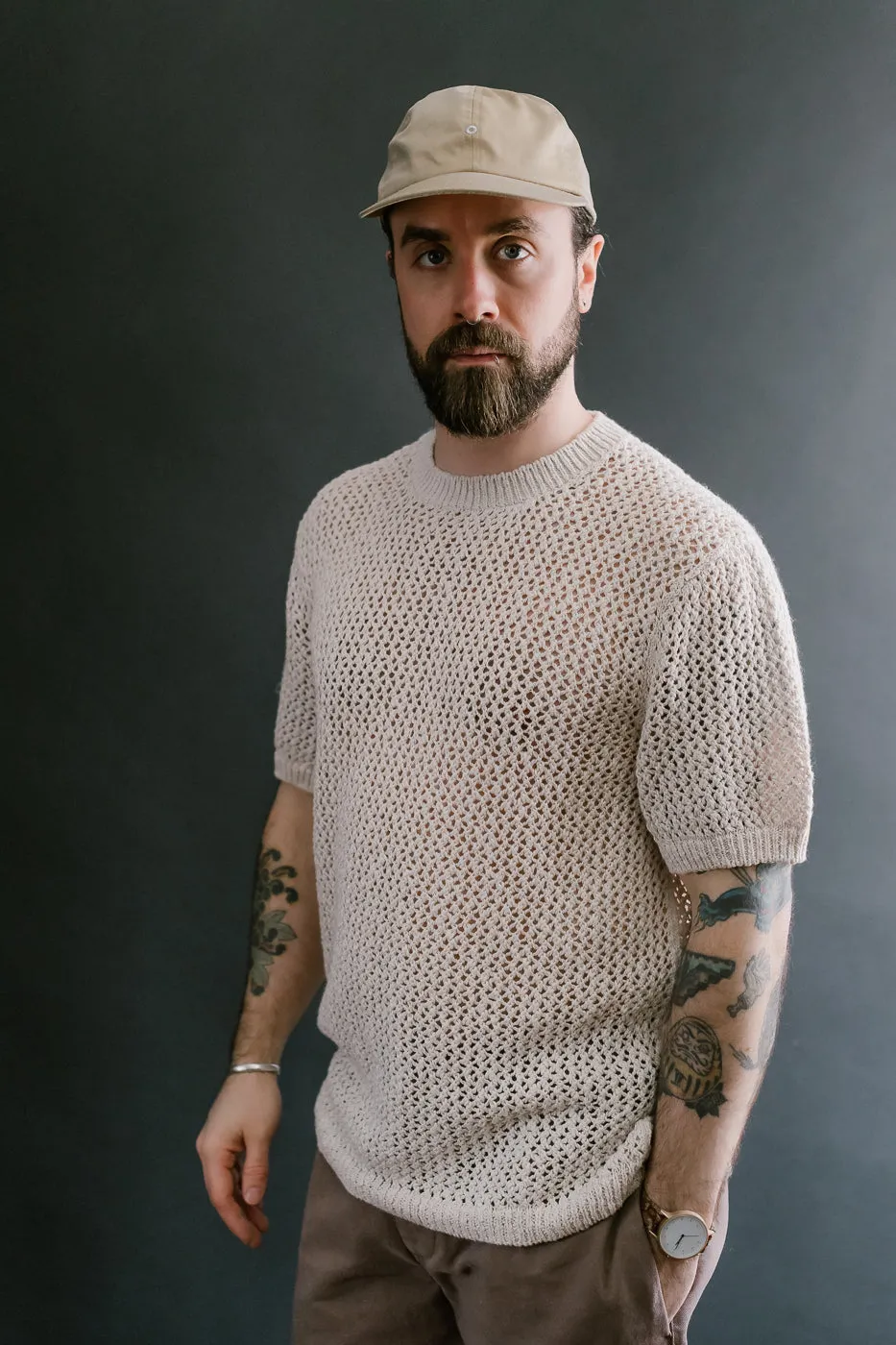 Flamme Knit T-Shirt - Ecru