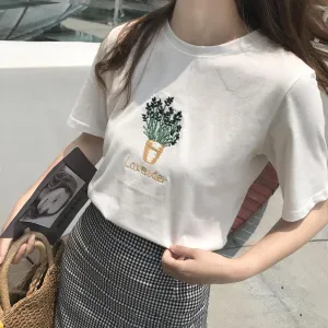 Floral Embroidery T-Shirt