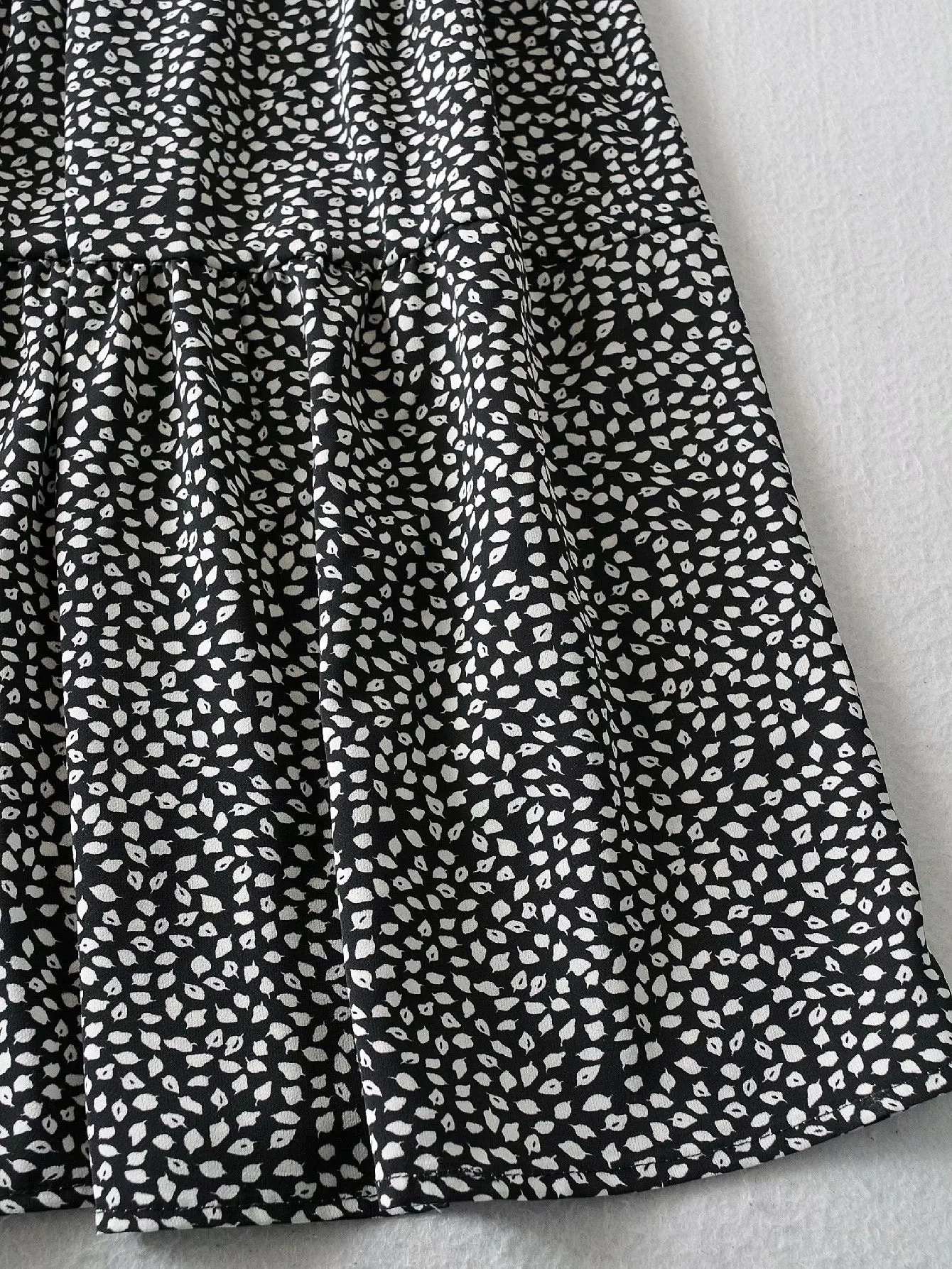 Floral Polka Dot Ruffled Puff Sleeve Maxi Midi Dresses