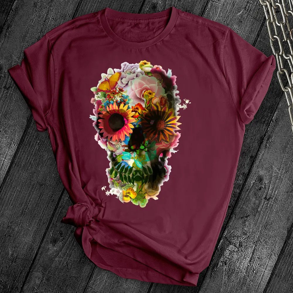 Floral Sugar Skull Cute Tee