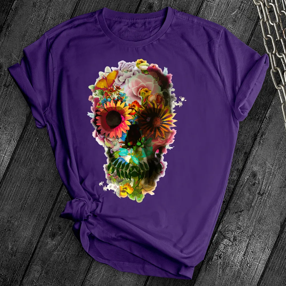 Floral Sugar Skull Cute Tee