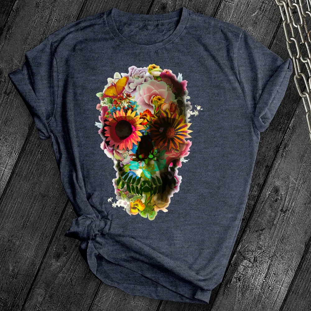 Floral Sugar Skull Cute Tee