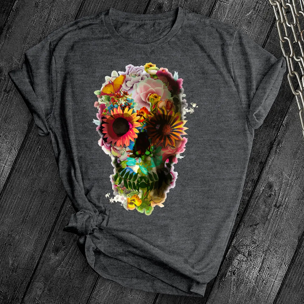 Floral Sugar Skull Cute Tee