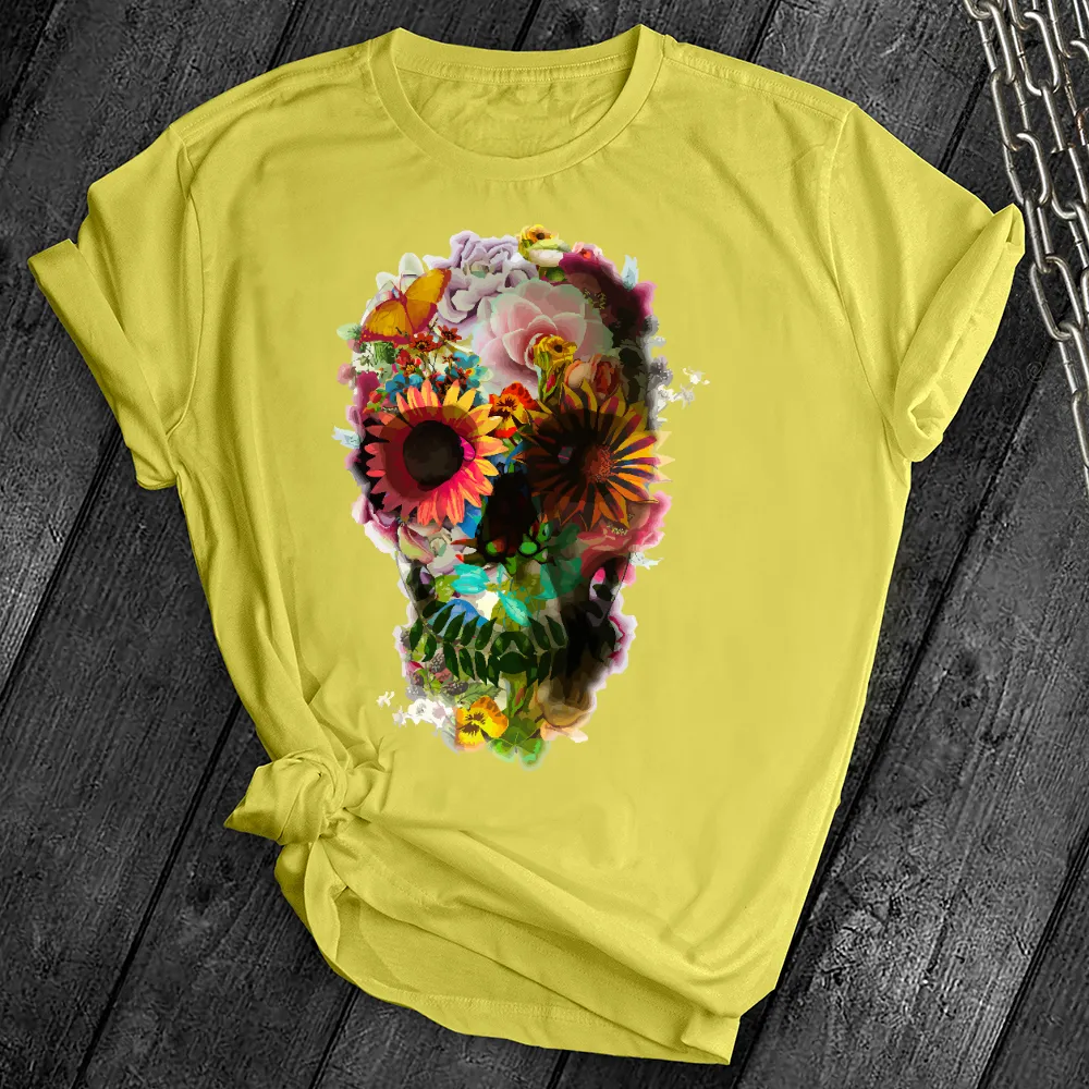 Floral Sugar Skull Cute Tee