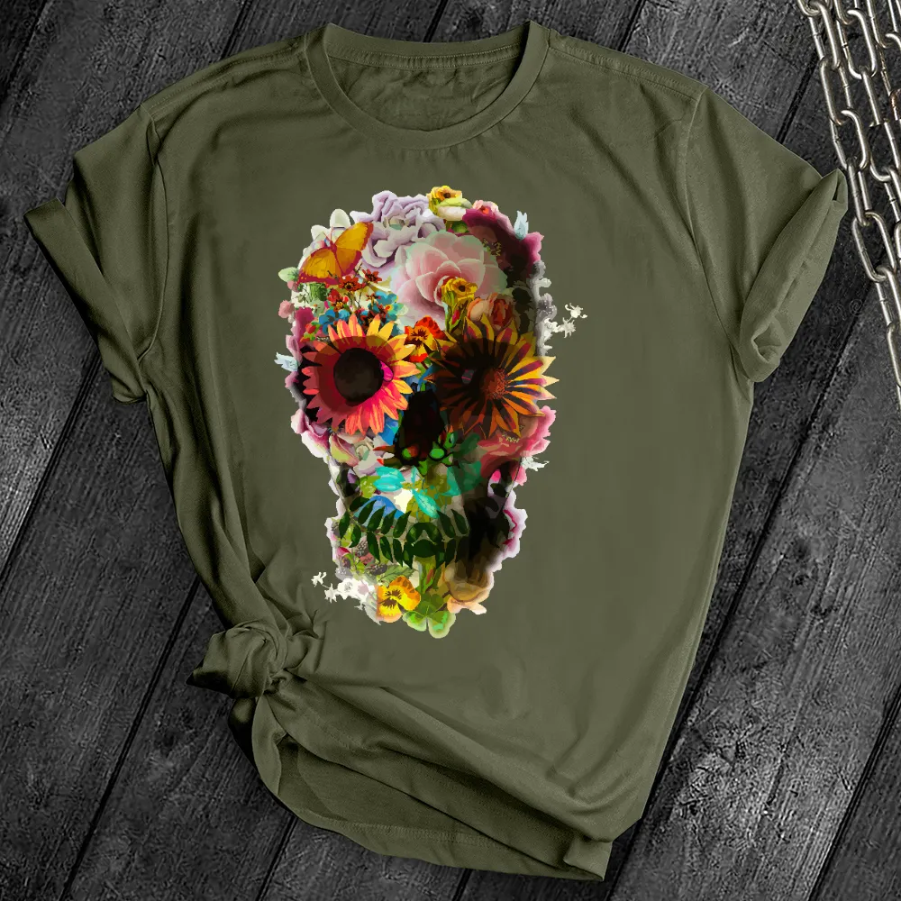 Floral Sugar Skull Cute Tee