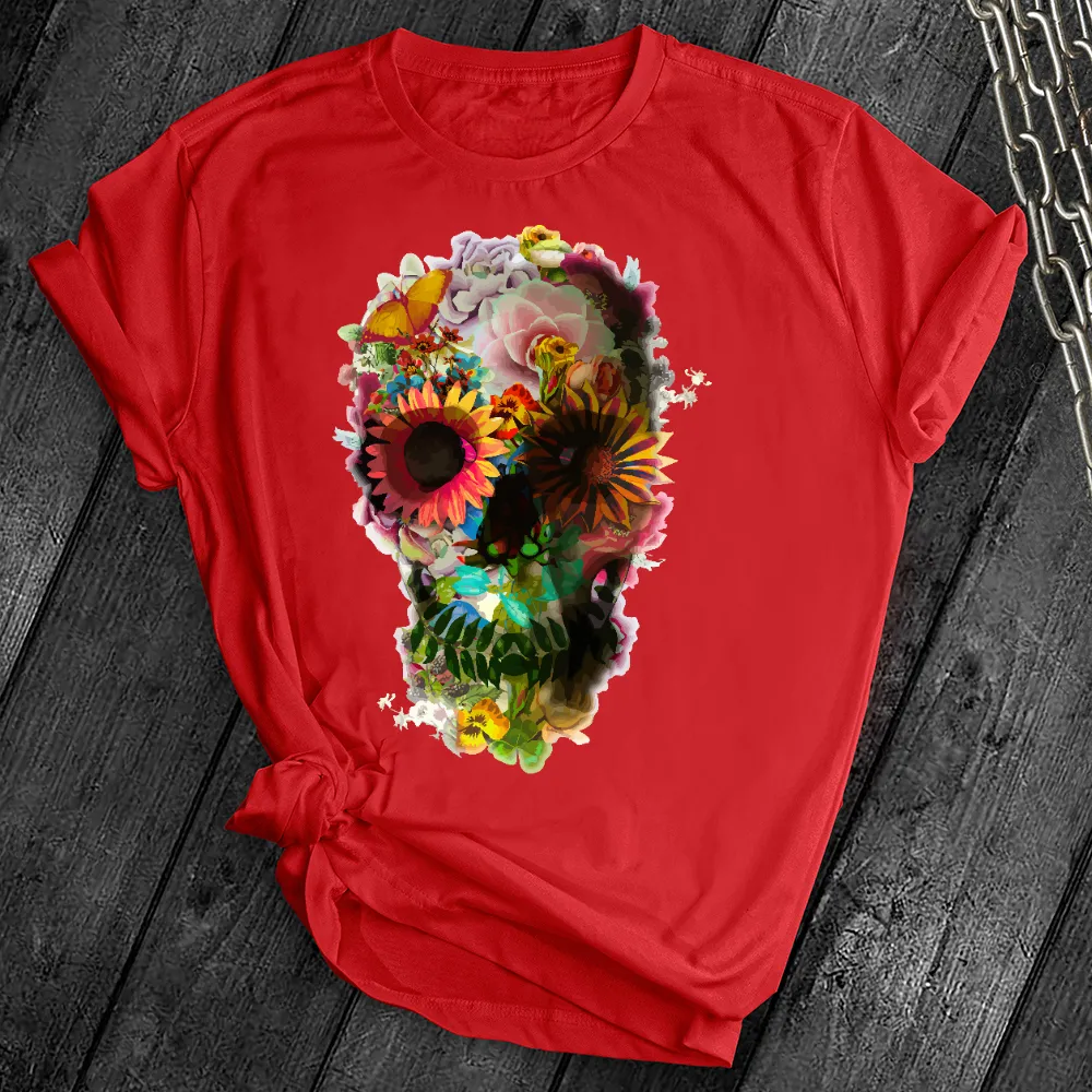 Floral Sugar Skull Cute Tee