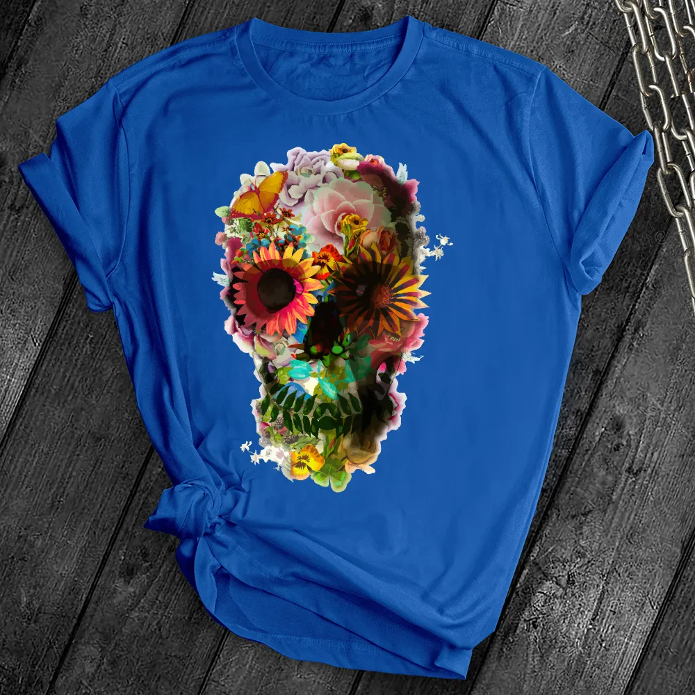 Floral Sugar Skull Cute Tee