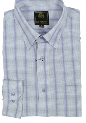 FX Fusion Big & Tall White/Purple Short Sleeve Sport Shirt