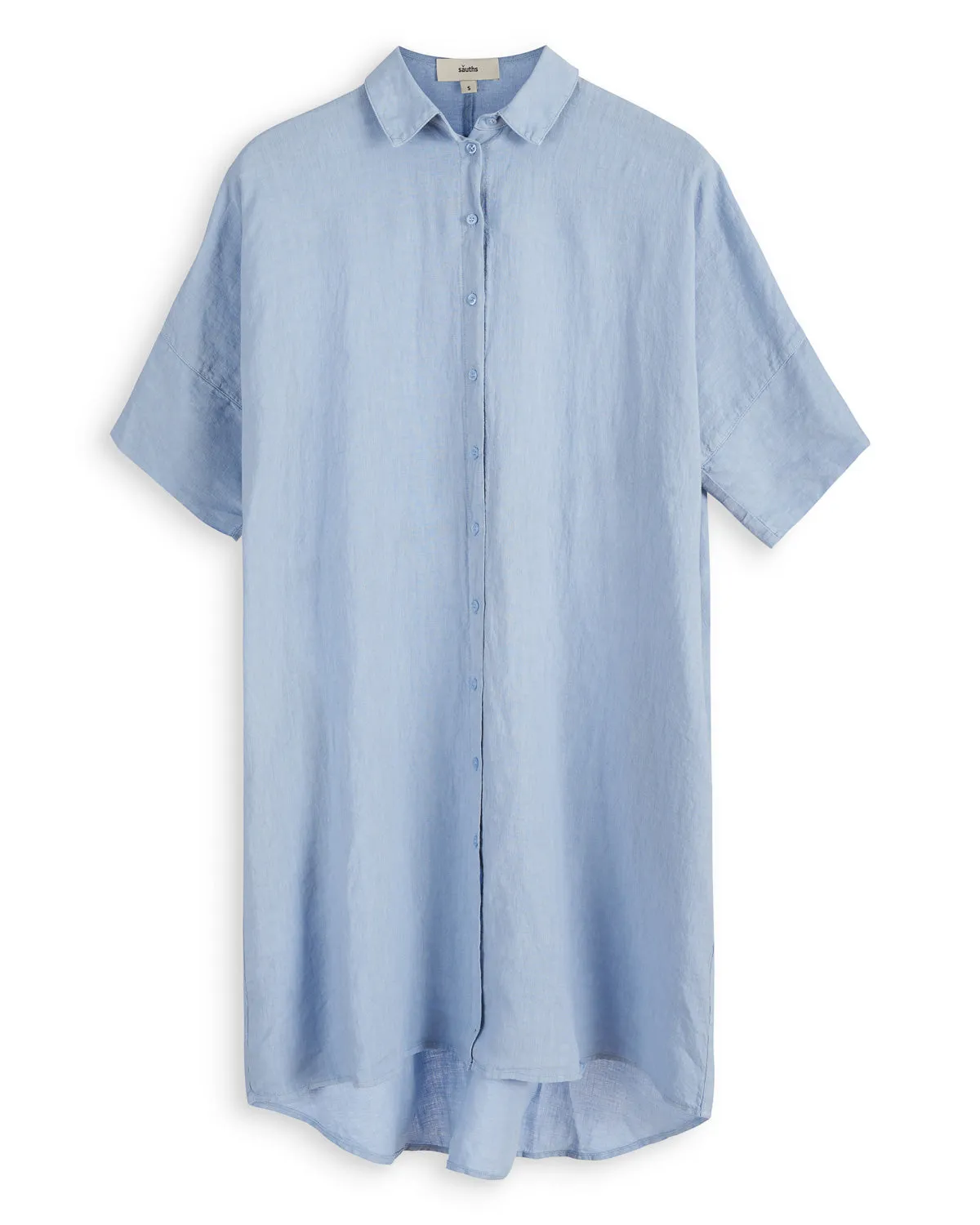 Gabi - Linen Shirt Dress in Light Blue