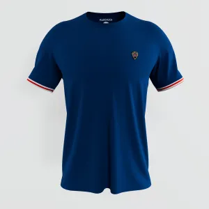 Galaxy Blue Cuff Ribbed Crew Neck