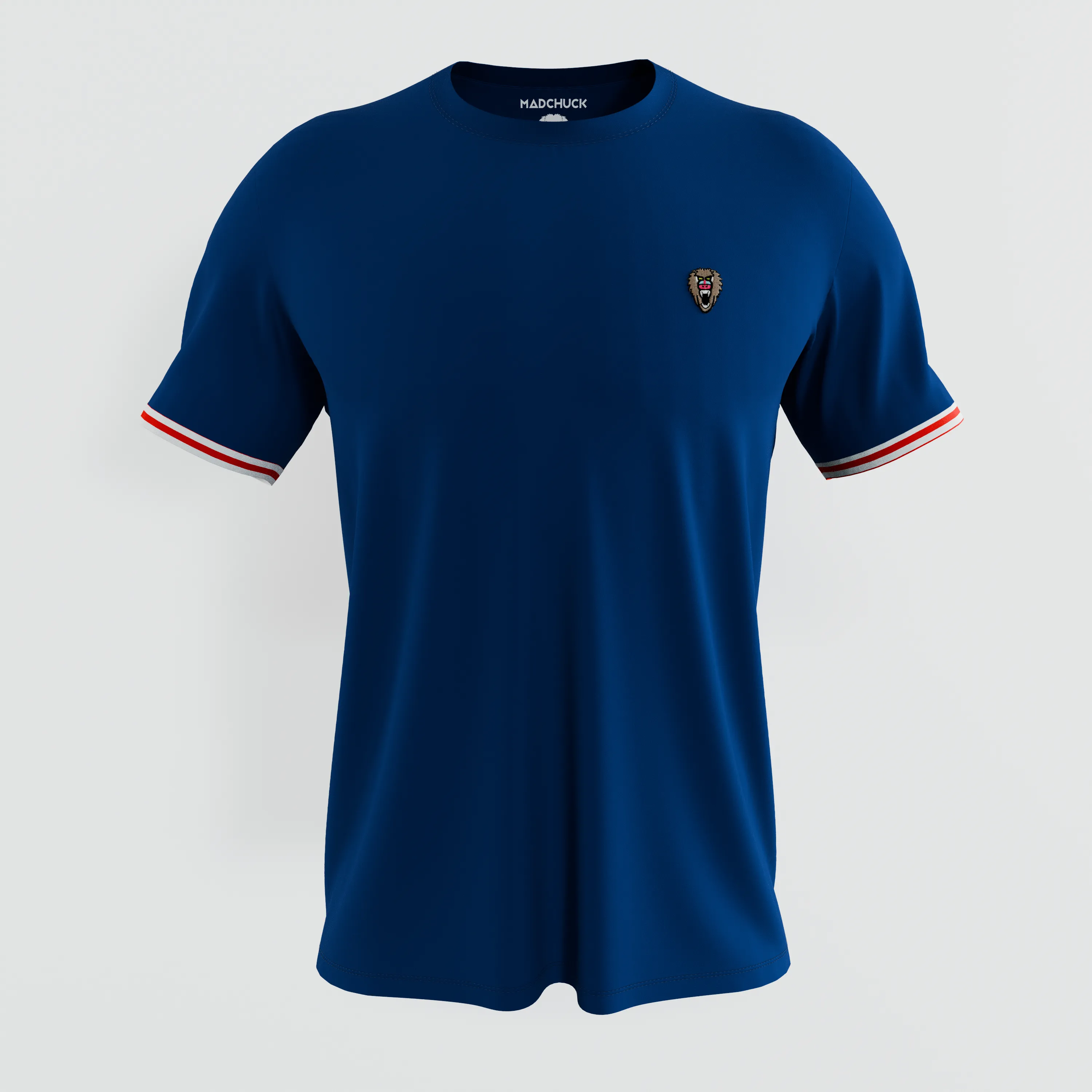 Galaxy Blue Cuff Ribbed Crew Neck