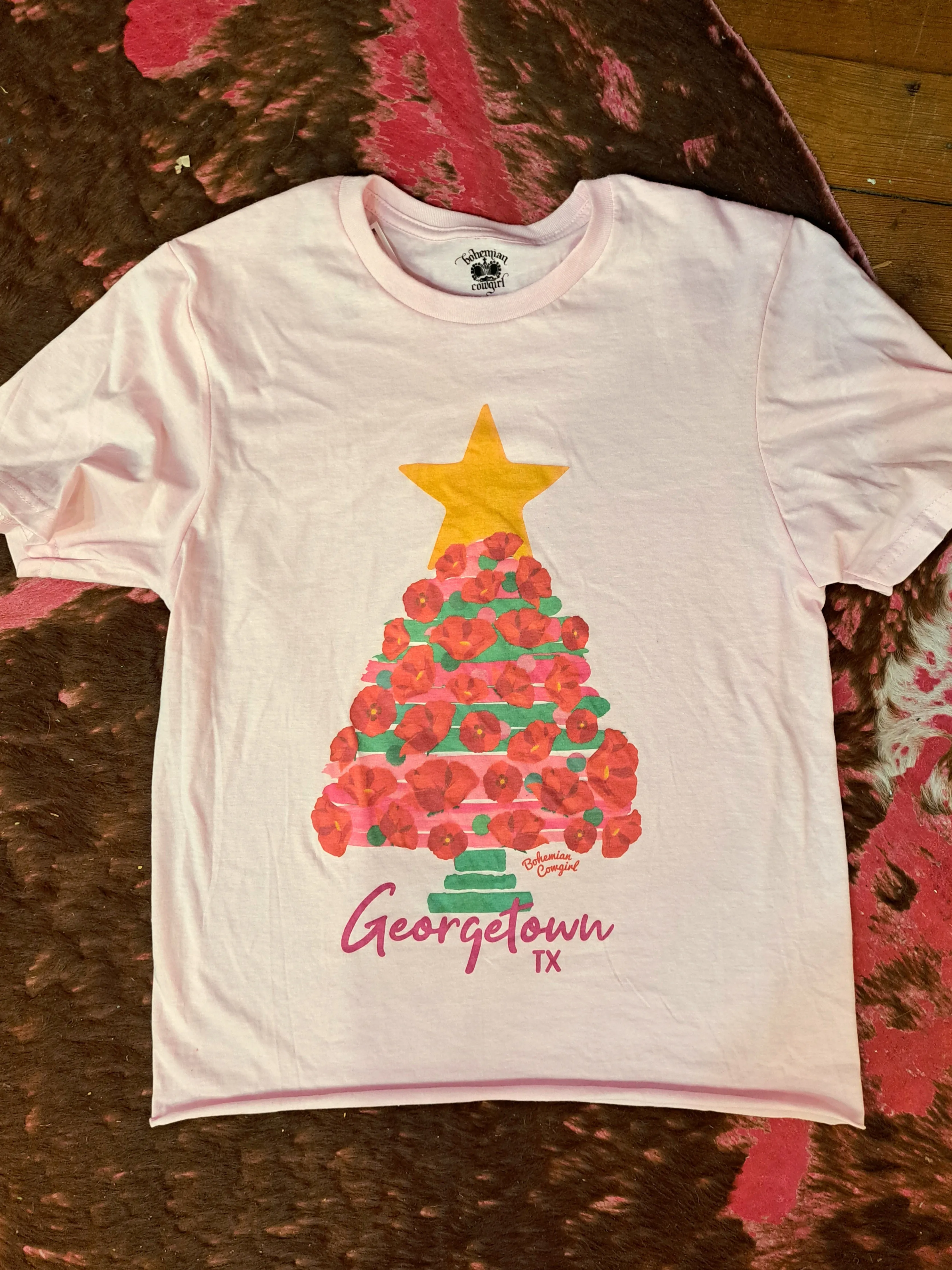 Georgetown, Texas Red Poppy Christmas T-Shirt - WS