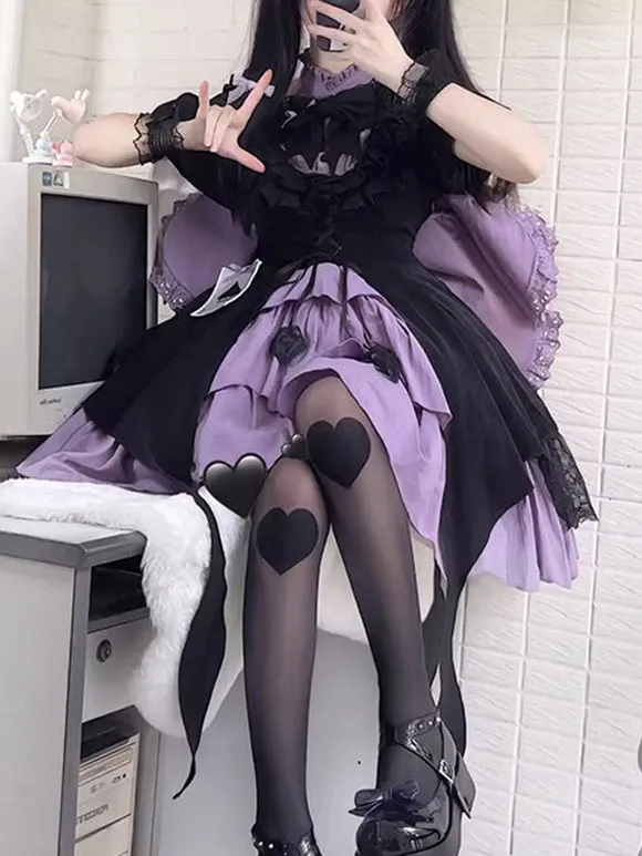 Gothic Lolita Dresses Ruffles Bows Purple Purple