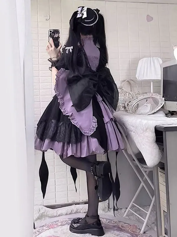 Gothic Lolita Dresses Ruffles Bows Purple Purple