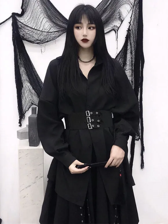 Gothic SK Dress Black Skirt Polyester Daily Casual Long Skirt