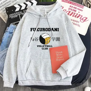 Haikyuu Anime Comfy Fitting Simple Hoodies Funny Fukurodani Academy Volleyball Club Cartoon Logo Graphics Unisex Pullovers